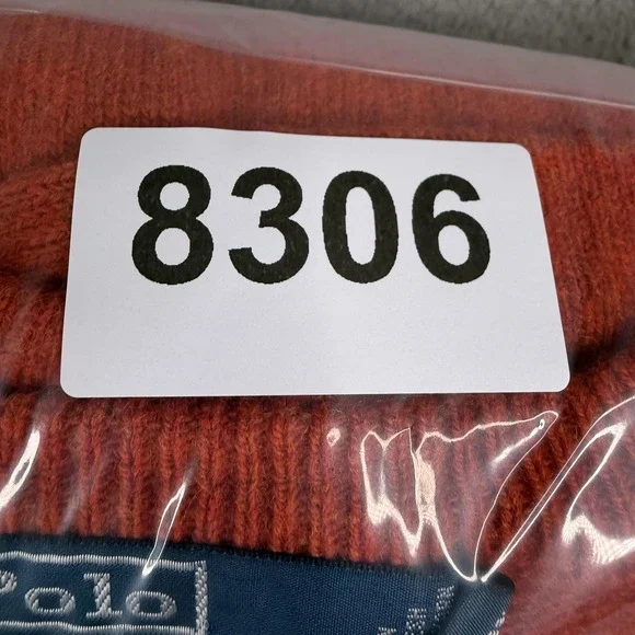 Polo By Ralph Lauren Sweater XL Orange 100% Lambs Wool V Neck Pullover SHRUNK - Picture 7 of 7